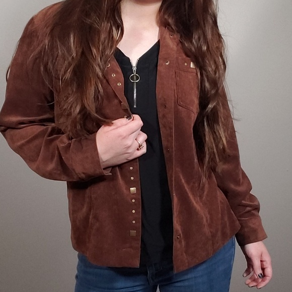 Tan Jay Brown Corduroy Jacket with Metal size 10 - Picture 2 of 6